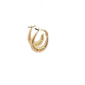 Elegant. 18 k  Gold Hoop Earrings